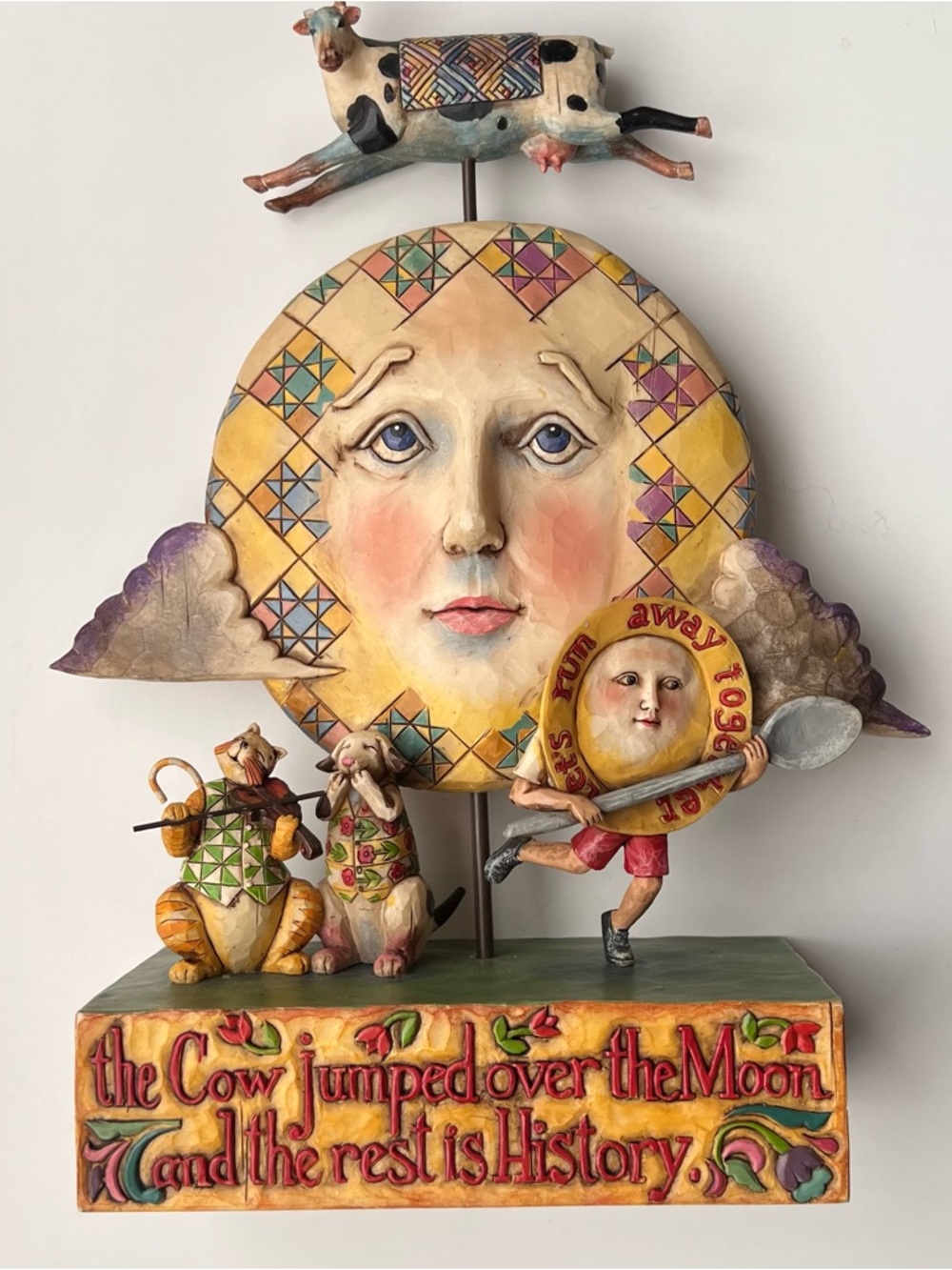 Jim Shore Hey Diddle Diddle The Cow Jumped Over The Moon 2006 Figurine Flaws